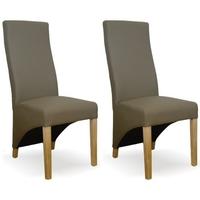 Homestyle GB Wave Bonded Mushroom Dining Chair (Pair)