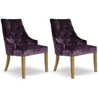 homestyle gb bergen crushed velvet dining chair purple pair