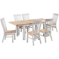 Homestyle GB Cotswold Painted Dining Set - Extending with 6 Solid Seat Chairs