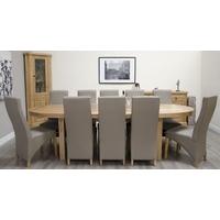 homestyle gb deluxe oak dining set oval super extending with 10 wave b ...