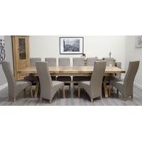 homestyle gb deluxe oak dining set cross leg super extending with 10 w ...