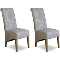 Homestyle GB Floral Fabric Richmond Dining Chair - Cream (Pair)