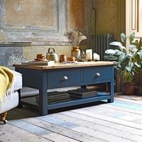 Hoxton Blue Coffee Table with Drawers