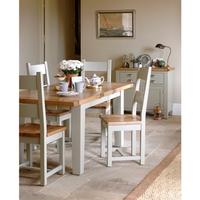 Houghton French Grey 140cm-180cm Ext. Dining Table with 4 Chairs