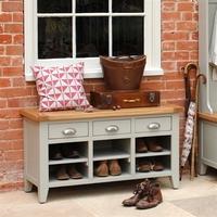 Houghton French Grey Shoe Storage Bench