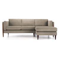 Holborn Large Chaise Sofa Grey Right