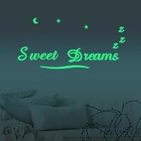 Hot Light Diy Luminous English Alphabet Sweet Dreams Wall Stickers Glow In The Dark For Kids Room Bedroom Home Decor