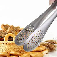 Hot 23cm Stainless Steel Food Tongs Long Kitchen Locking Tong Barbecue Tongs Kitchen BBQ Salad Bread Scallop Buffet Cllip