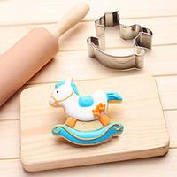 Hobby Horse Wooden Horse Trojan Cookies Cutter Stainless Steel Biscuit Cake Mold Metal Kitchen Fondant Baking Tools