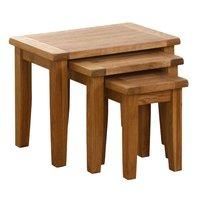 Hoxton Solid Oak Nest of 3 Tables