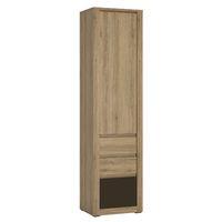 Hobby Tall 1 Door 3 Drawer Storage Cabinet Dark Brown