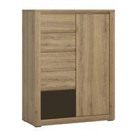 Hobby 1 Door 5 Drawer Cabinet Dark Brown