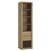 hobby 3 drawer tall bookcase dark brown