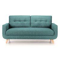 Hockney 3 Seater Fabric Sofa Blue