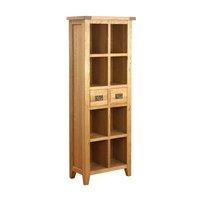 Hoxton Solid Oak Tall 8 Shelf 2 Drawer Bookcase