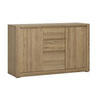 hobby 2 door 3 drawer wide storage chest natural