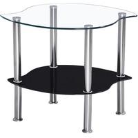 Holby Lamp Glass Table in Clear Top And Black Undershelf