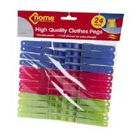 Home 7 Coil 24pc Laundry Clips Strong High Quality Clothes Pegs