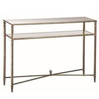 Holly Mirrored Glass Console Table In Clear With Metal Frame