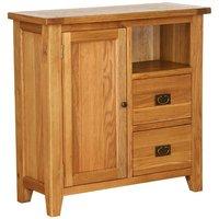 Hoxton Solid Oak Tall 1 Door 2 Drawer Cabinet