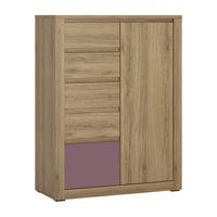 hobby 1 door 5 drawer cabinet violet