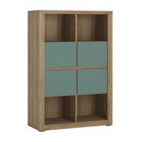 Hobby 4 Drawer Storage Unit Open Shelves Top and Bottom Turquoise