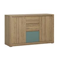 Hobby 2 Door 3 Drawer Wide Storage Chest Turquoise