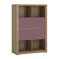 Hobby 4 Drawer Storage Unit Open Shelves Top and Bottom Violet