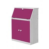 Hobby White Desk with Fuschia