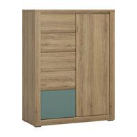 hobby 1 door 5 drawer cabinet turquoise