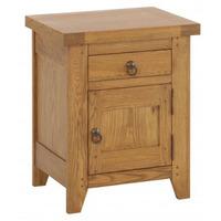 honey solid oak finish 1 door 1 drawer right bedside cabinet
