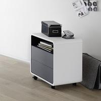 houston modern office pedestal in white and anthracite