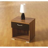 hollywood bedside cabinet in walnut with 1 drawer