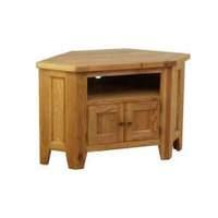 Hoxton Solid Oak 2 Door Corner TV Unit