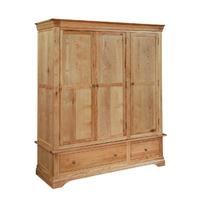 Home Time Constance Oak 3 Door Wardrobe with 2 Drawers