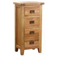 Hoxton Solid Oak Tall 4 Drawer Chest