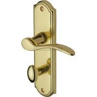 Howard Bathroom Door Handle (Set of 2) Finish: Polished Brass
