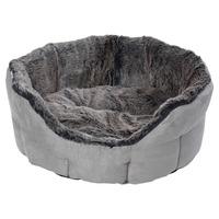 House of Paws Winter Warmer Super Soft Faux Fur Oval Dog Bed Small