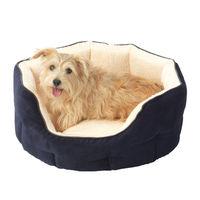 house of paws navy memory foam oval bed small