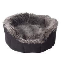 House of Paws Grey Faux Suede Fur Oval Dog Bed - Extra Large