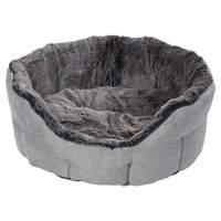 House of Paws Winter Warmer Super Soft Faux Fur Oval Dog Bed Medium