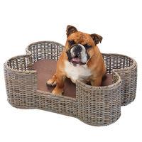 House of Paws Rattan Dog Bone Pet Basket - Medium