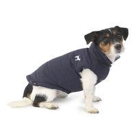 house of paws navy fleece lined gilet large