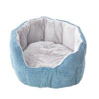 House of Paws Blue Twist Cord and Plush Oval Snuggle Dog Bed Extra Large