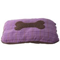 House of Paws Purple Tweed Bone Cushion Bed Large Extra Large