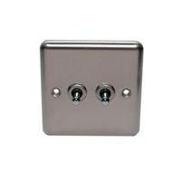 holder 10ax 2 way single stainless steel double toggle switch