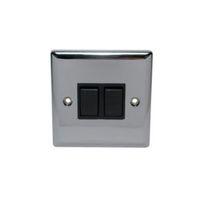 Holder 10AX 2-Way Double Chrome Effect Double Light Switch