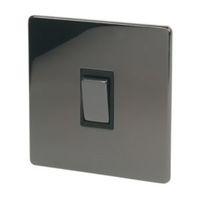 holder 10ax 2 way single black nickel effect single light switch