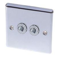 holder 10ax 2 way single chrome effect double toggle switch