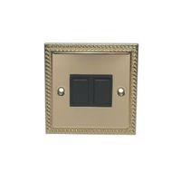 holder 10ax 2 way single brass plated double light switch